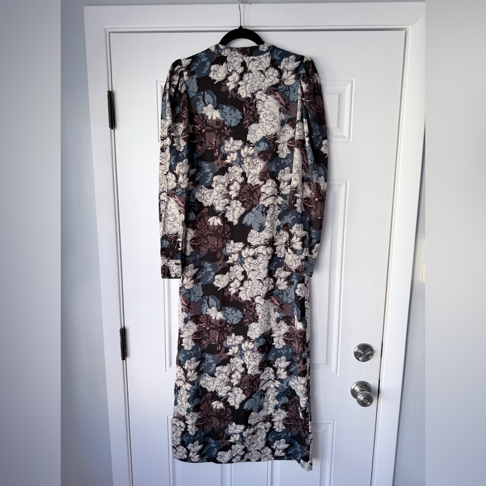 Walter Baker Kendall Floral Long Sleeve Puff Shoulder Slit Maxi Dress‎ size xl - Picture 6 of 6